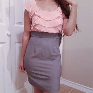 Pink and gray professional dress